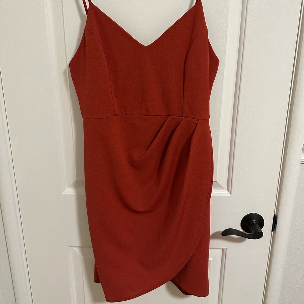 Lulus burnt orange bodycon dress